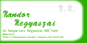 nandor megyaszai business card